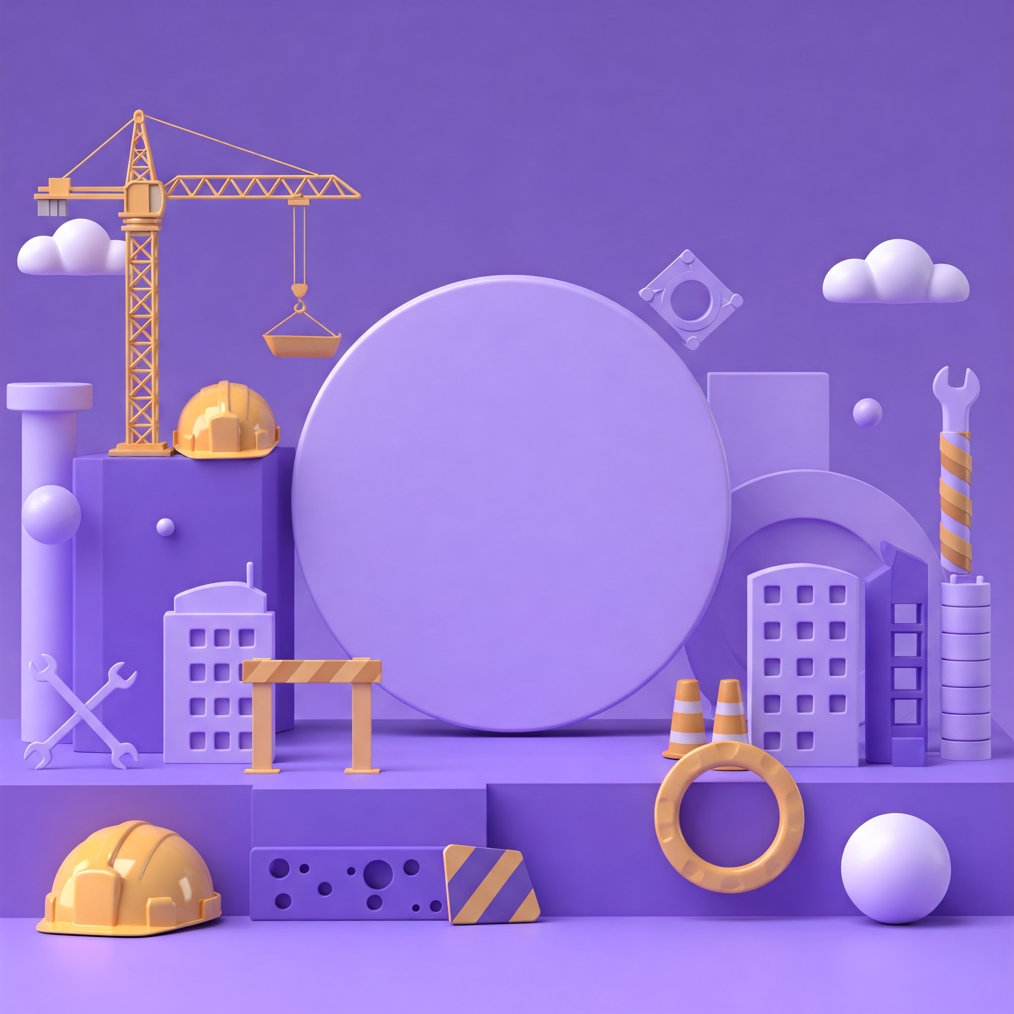 photo of Lavender and Gold Construction Mockup